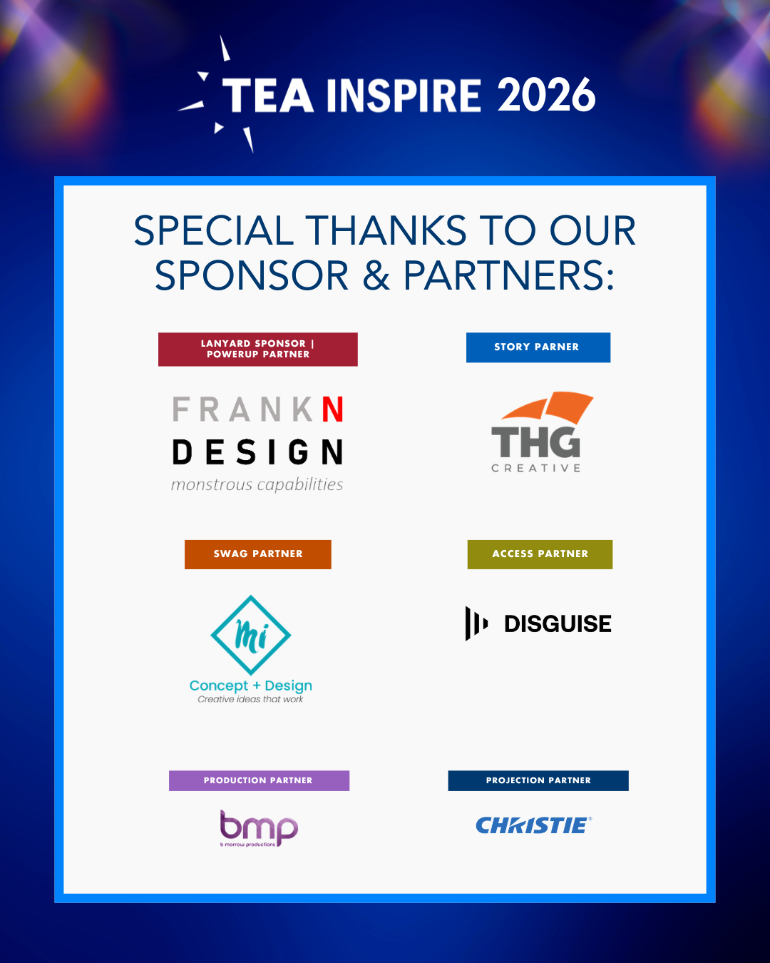 INSPIRE sponsors 2026